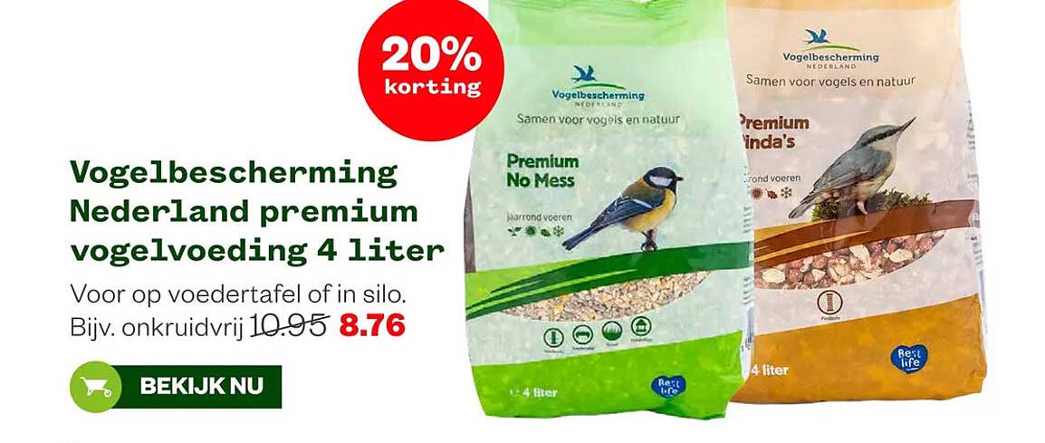 Vogelbescherming Nederland premium vogelvoeding 4 liter