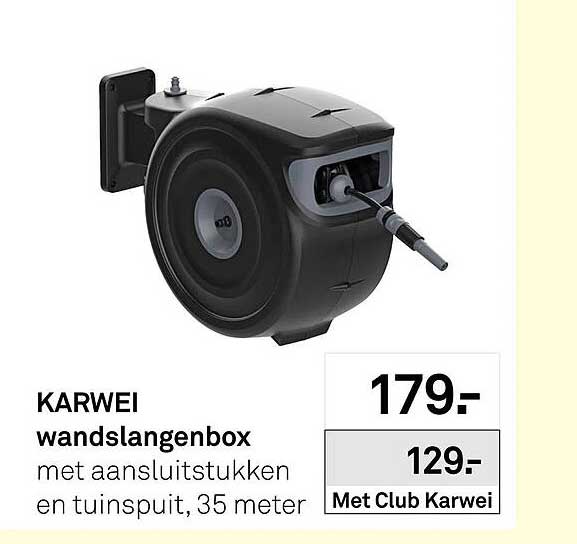 wandslangenbox met aansluitstukken en tuinspuit, 35 meter
