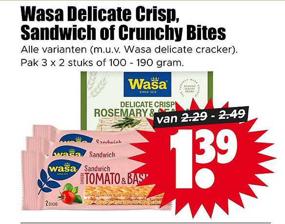 Wasa Delicate Crisp, Sandwich of Crunchy Bites