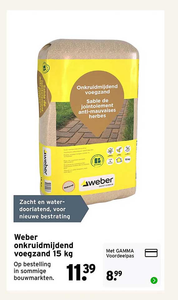 Weber onkruidmijdend voegzand 15 kg