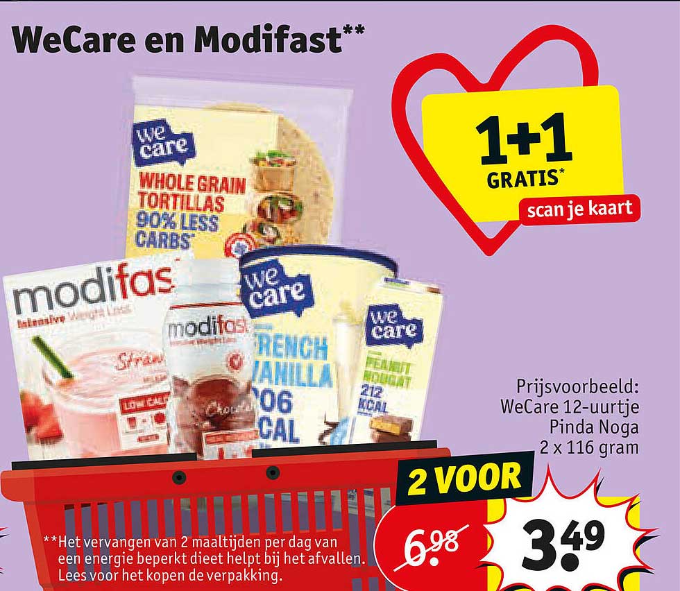WeCare en Modifast** 1+1 GRATIS* scan je kaart
