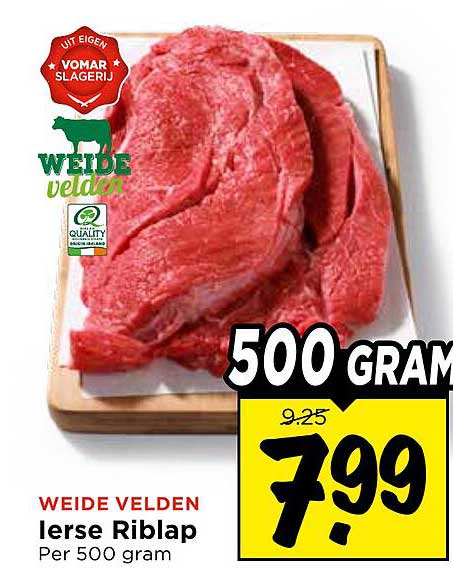 WEIDE VELDEN Ierse Riblap Per 500 gram