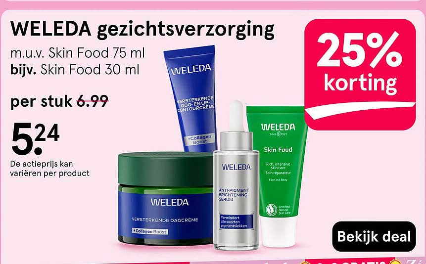 WELEDA gezichtsverzorging 25% korting