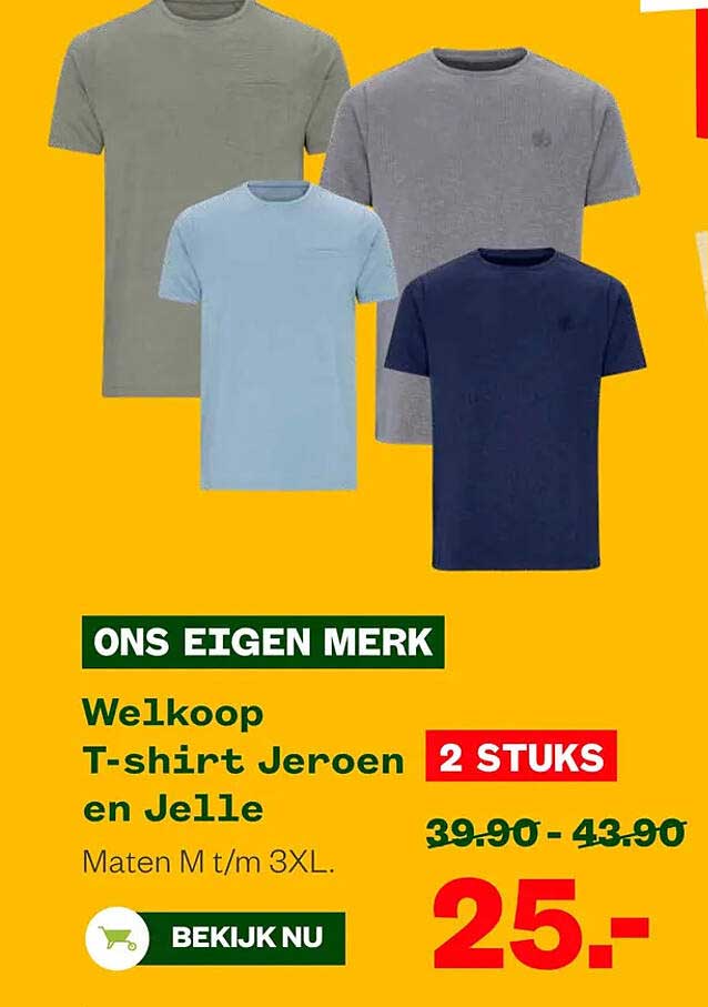Welkoop T-shirt Jeroen en Jelle 2 STUKS