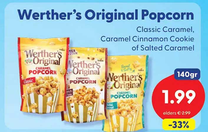 Werther’s Original Popcorn Classic Caramel, Caramel Cinnamon Cookie of Salted Caramel
