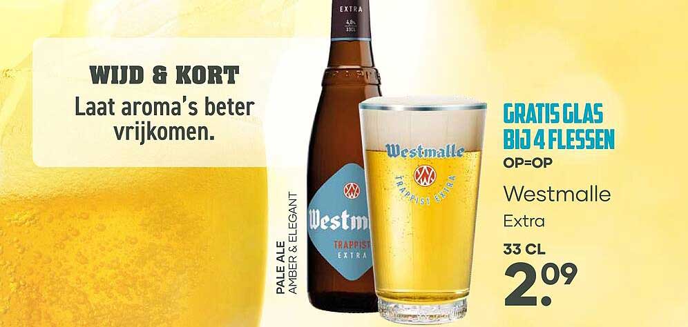 Westmalle Extra GRATIS GLAS BIJ 4 FLESSEN