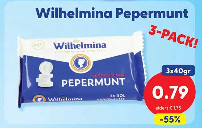 Wilhelmina Pepermunt 3-PACK!