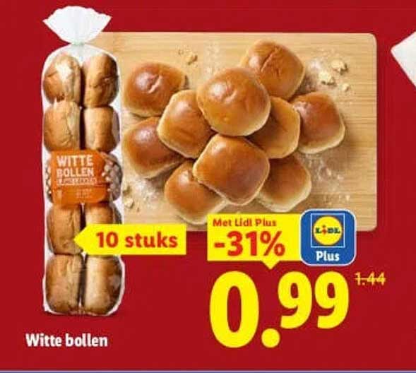 Witte bollen 10 stuks Met Lidl Plus -31%