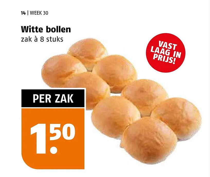 Witte bollen zak à 8 stuks
