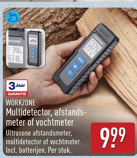 WORKZONE Multidetector, afstandsmeter of vochtmeter