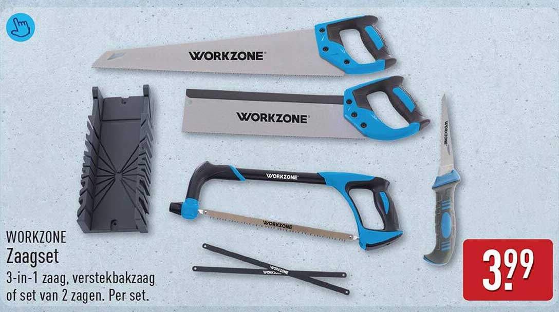 WORKZONE Zaagset 3-in-1 zaag, verstekbakzaag of set van 2 zagen. Per set.