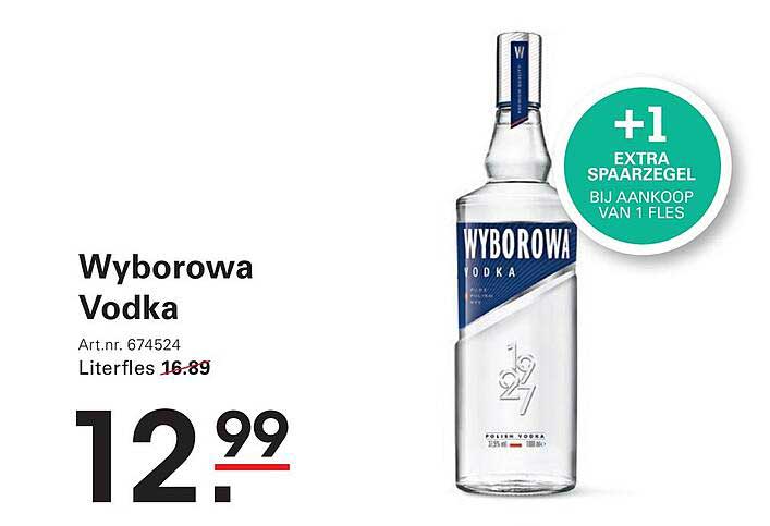 Wyborowa Vodka +1 extra spaarzegel bij aankoop van 1 fles