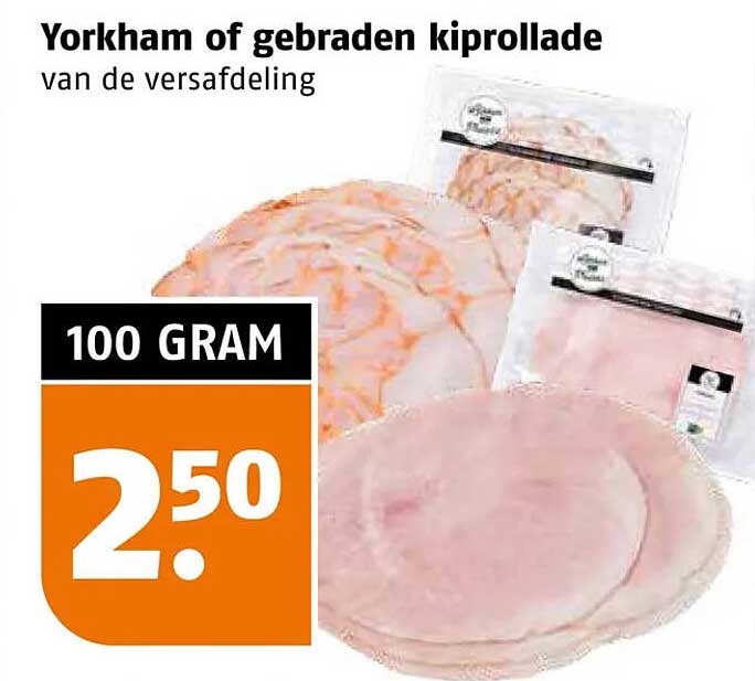 Yorkham of gebraden kiprollade van de versafdeling