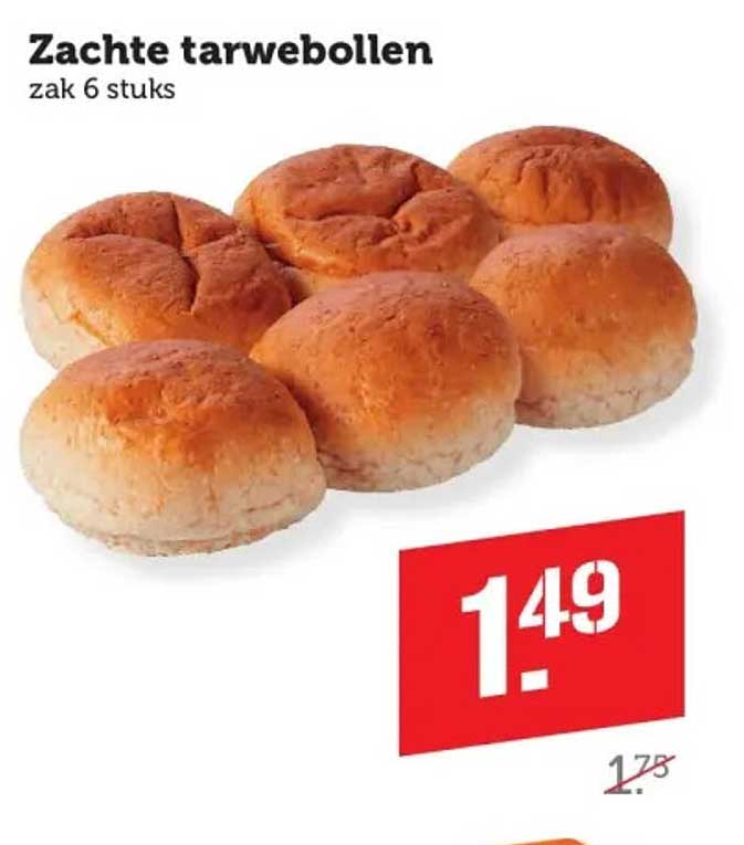 Zachte tarwebollen zak 6 stuks