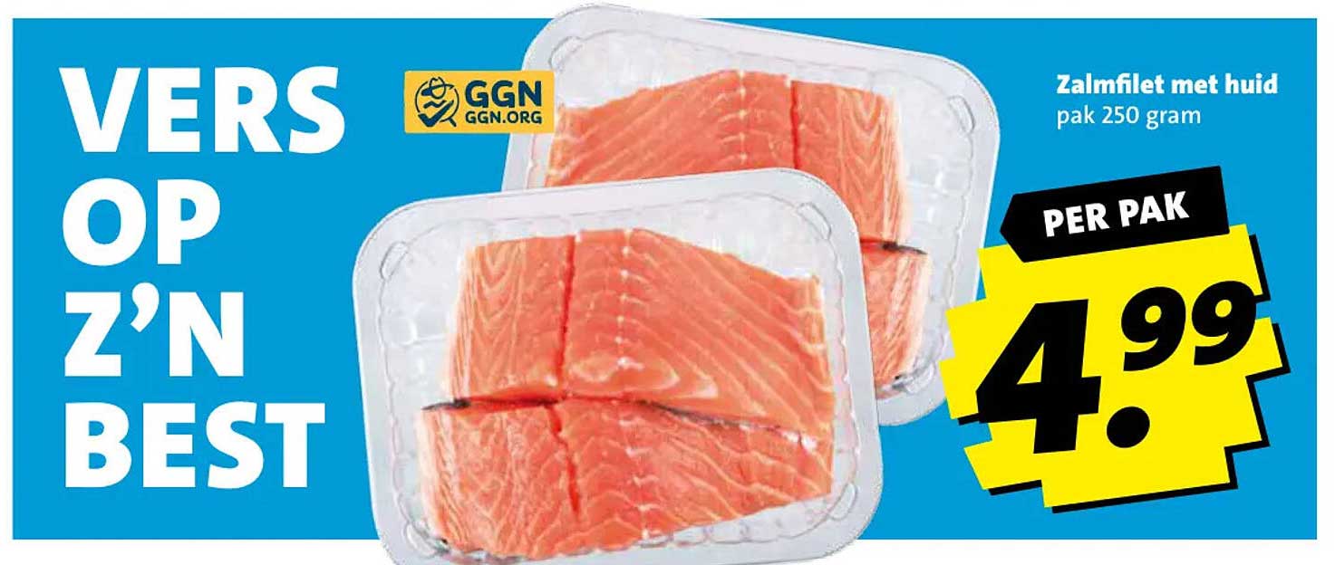 Zalmfilet met huid pak 250 gram