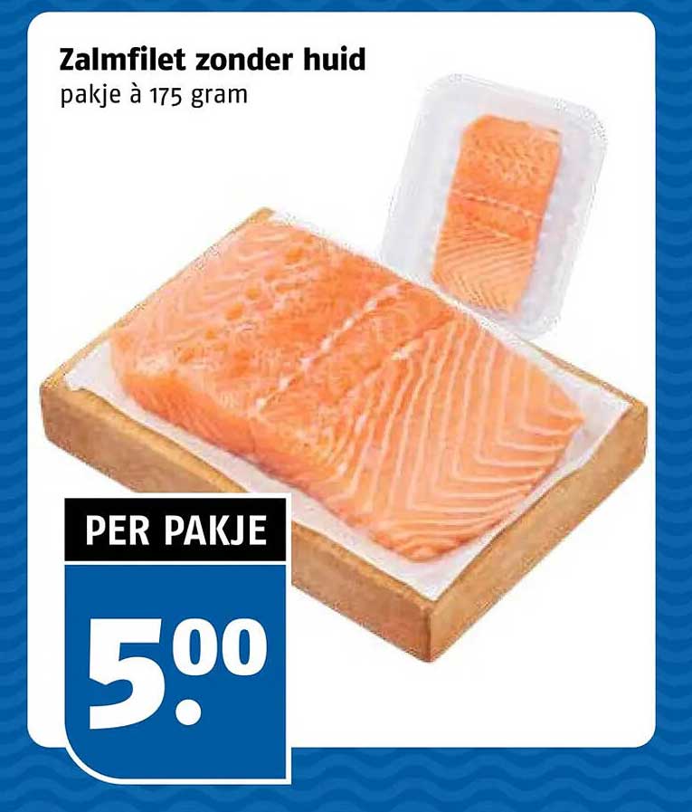 Zalmfilet zonder huid pakje à 175 gram