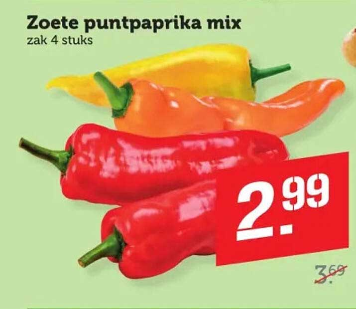 Zoete puntpaprika mix zak 4 stuks