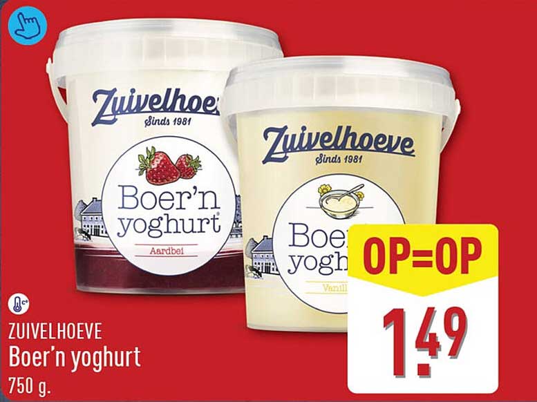 ZUIVELHOEVE Boer'n yoghurt 750 g OP=OP