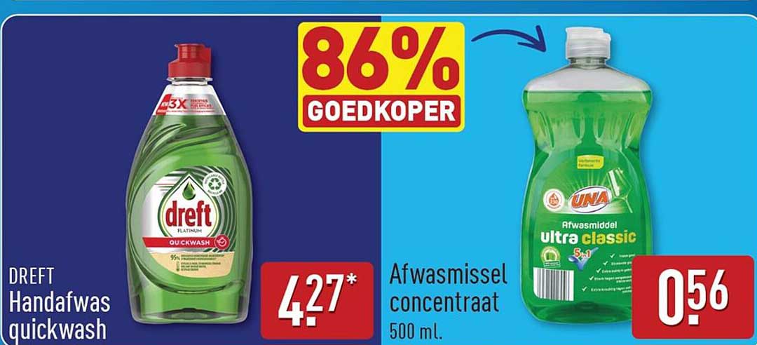 Afwasmiddel ultra classic 500 ml. 86% goedkoper