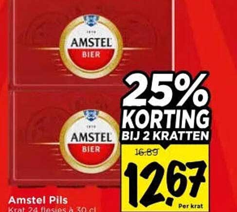 Amstel Pils 25% KORTING BIJ 2 KRATTEN