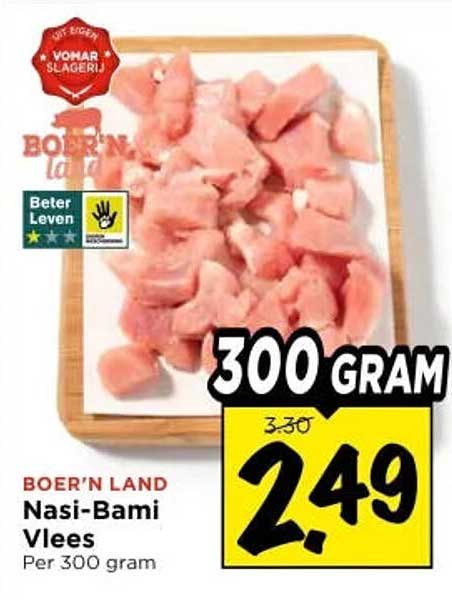 BOER'N LAND Nasi-Bami Vlees Per 300 gram