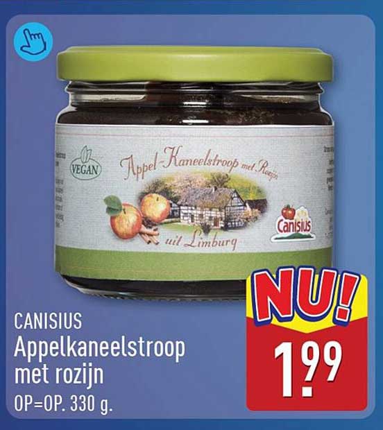 CANISIUS Appelkaneelstroop met rozijn OP=OP. 330 g.