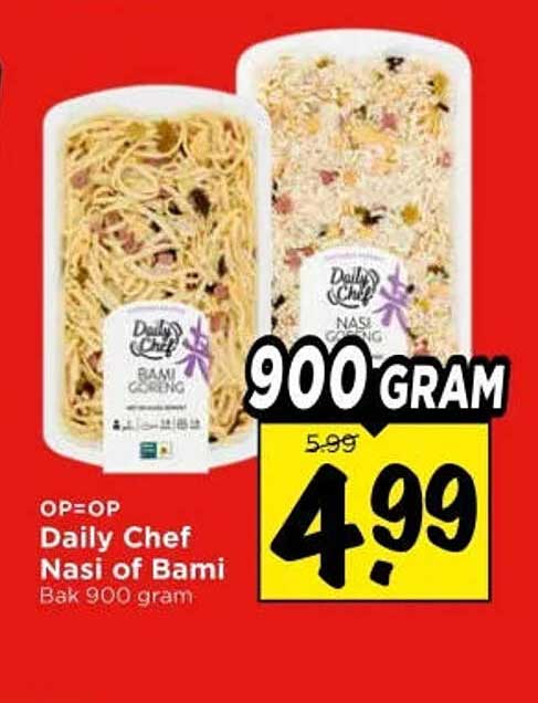 Daily Chef Nasi of Bami Bak 900 gram OP=OP 900 GRAM