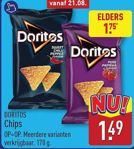 Doritos Chips OP=OP. Meerdere varianten verkrijgbaar. 170 g. NU!
