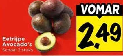 Eetrijpe Avocado’s Schaal 2 stuks