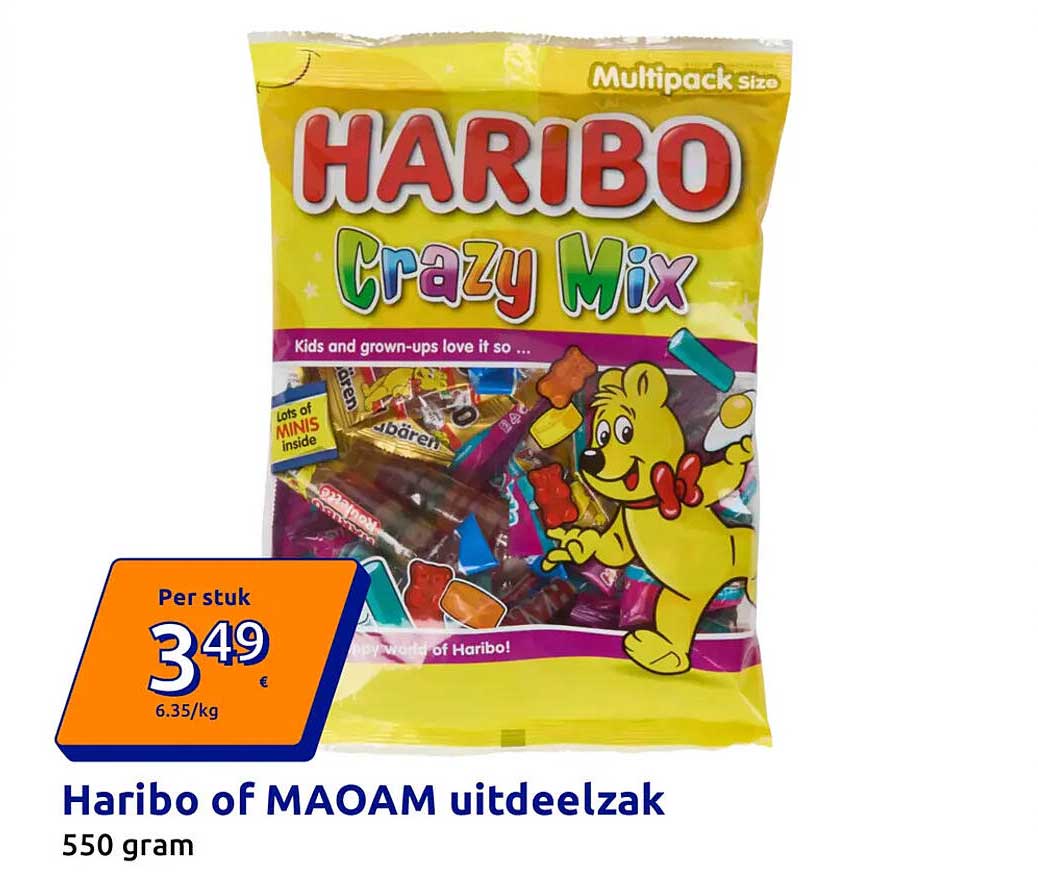 Haribo of MAOAM uitdeelzak 550 gram
