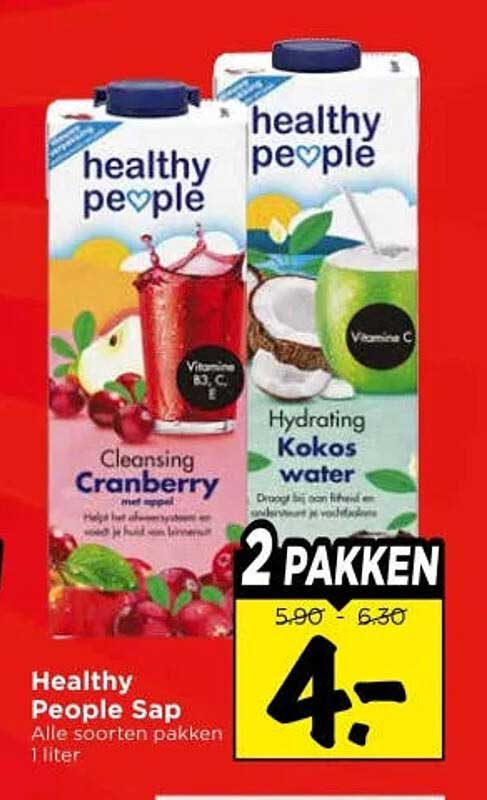 Healthy People Sap Alle soorten pakken 1 liter 2 pakken