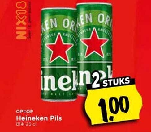 Heineken Pils Blik 25 cl 2 stuks