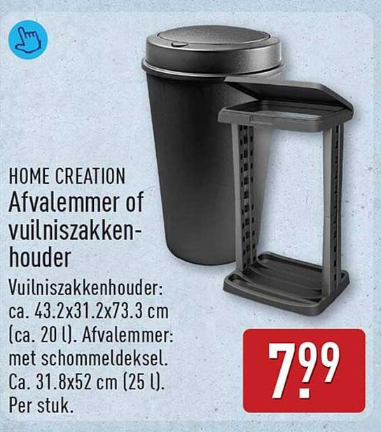 HOME CREATION Afvalemmer of vuilniszakken-houder