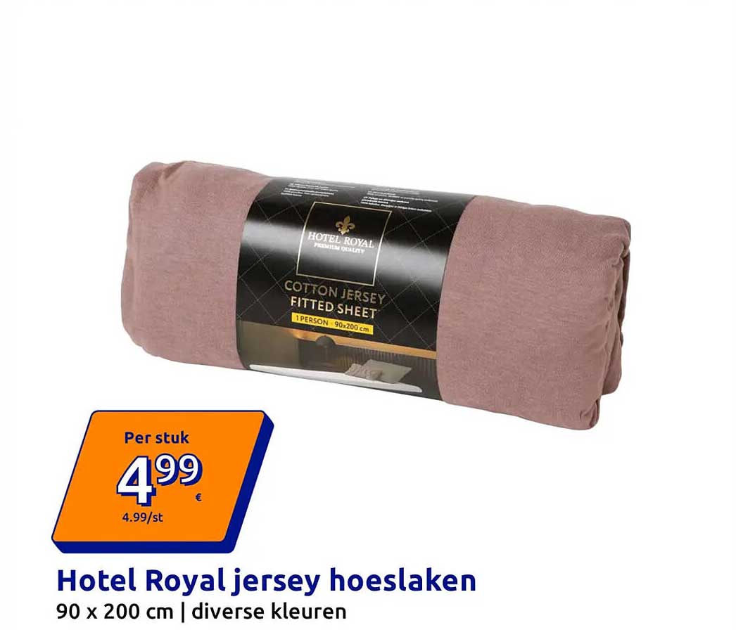 Hotel Royal jersey hoeslaken 90 x 200 cm | diverse kleuren
