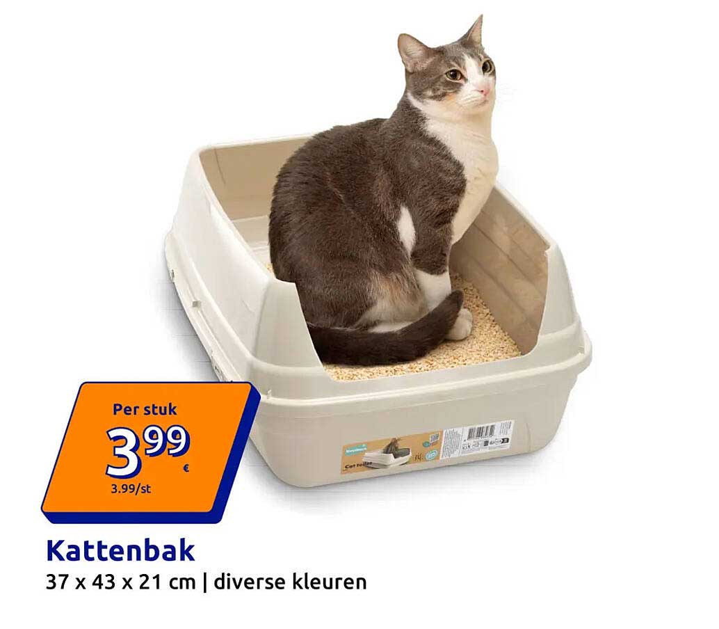 Kattenbak 37 x 43 x 21 cm | diverse kleuren