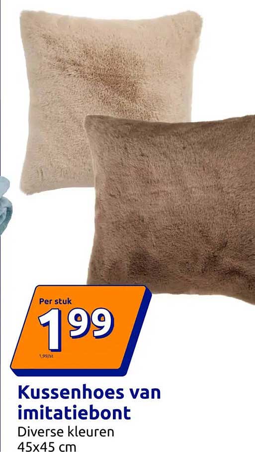 Kussenhoes van imitatiebont