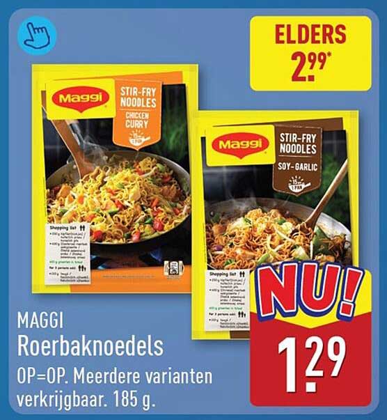 MAGGI Roerbaknoedels OP=OP. Meerdere varianten verkrijgbaar. 185 g.
