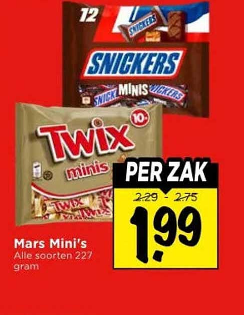 Mars Mini's Alle soorten 227 gram PER ZAK