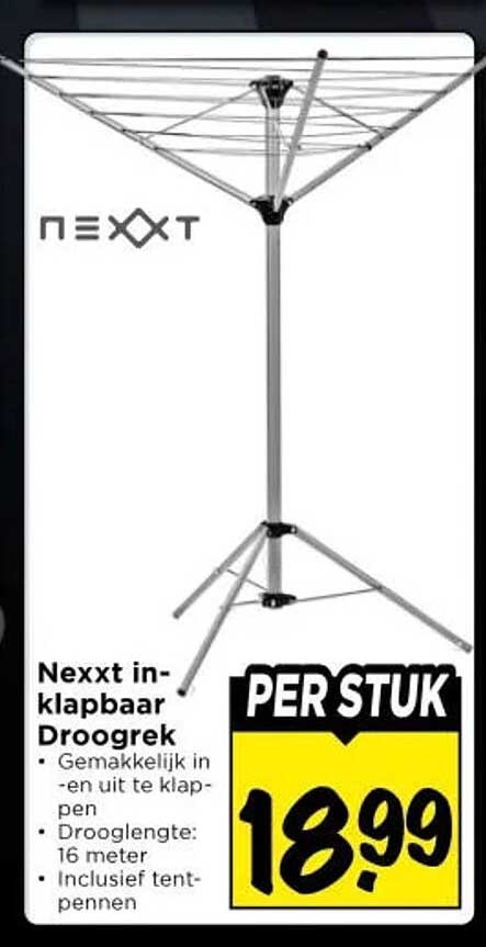 Nexxt in-klapbaar Droogrek PER STUK