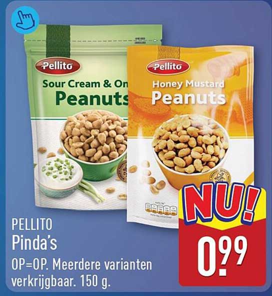 PELLITO Pinda's OP=OP. Meerdere varianten verkrijgbaar. 150 g.