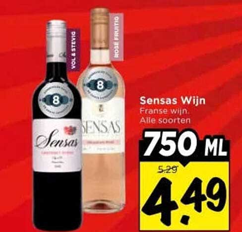 Sensas Wijn Franse wijn, Alle soorten 750 ML