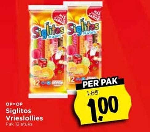 Siglitos Vrieslollies Pak 12 stuks