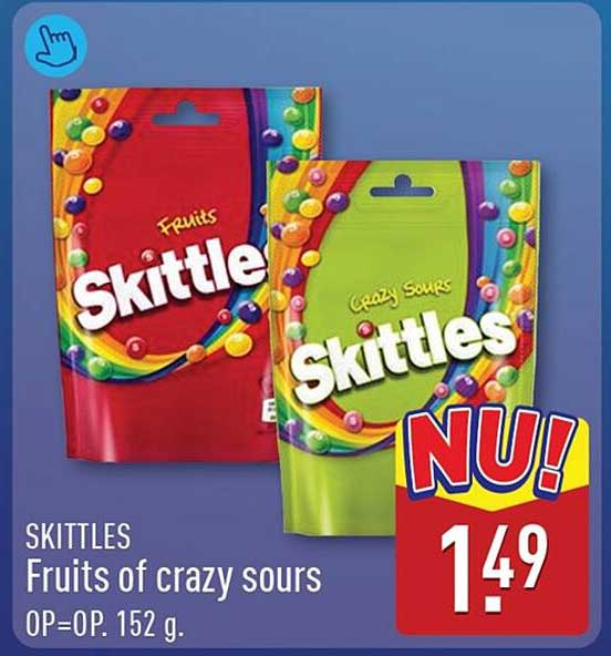 SKITTLES Fruits of crazy sours OP=OP, 152 g.