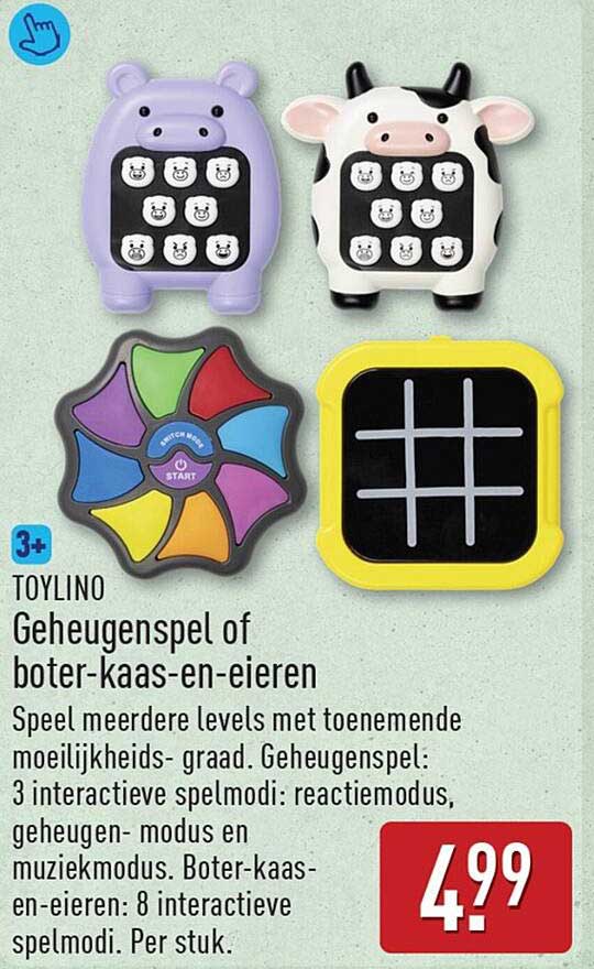TOYLINO Geheugenspel of boter-kaas-en-eieren