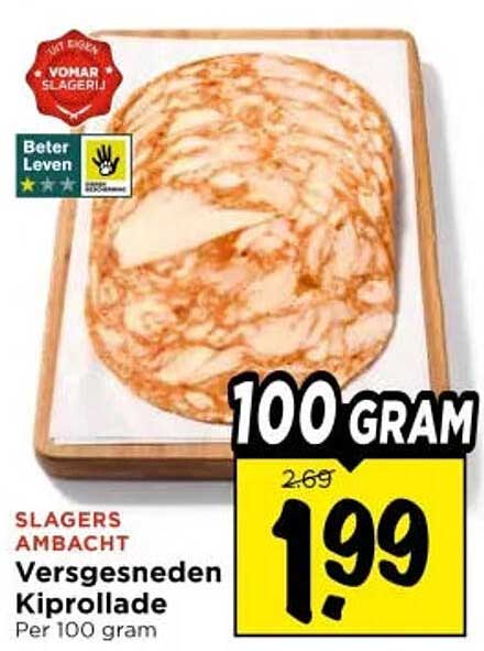 Versgesneden Kiprollade