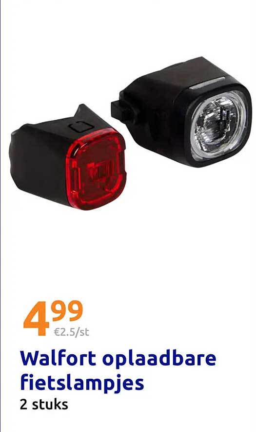 Walfort oplaadbare fietslampjes 2 stuks