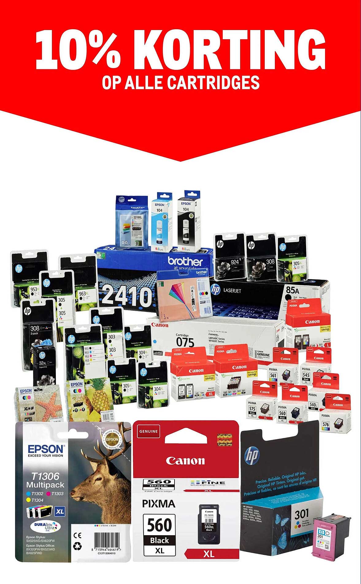10% korting op alle cartridges