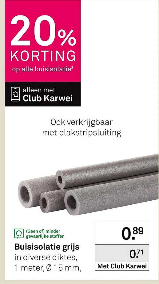 20% korting op alle buisisolatie