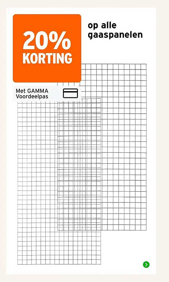 20% korting op alle gasspanelen met GAMMA Voordeelpas