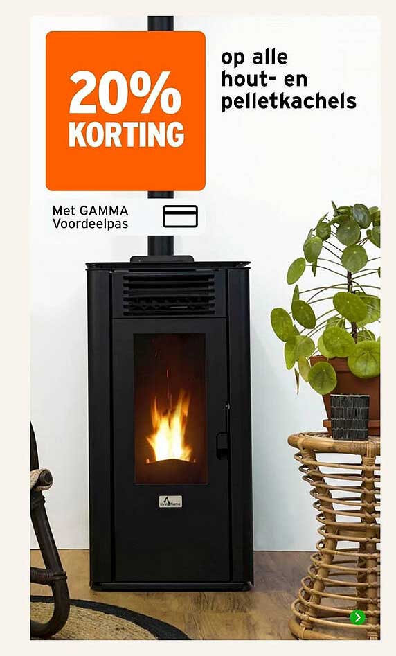 20% KORTING op alle hout- en pelletkachels